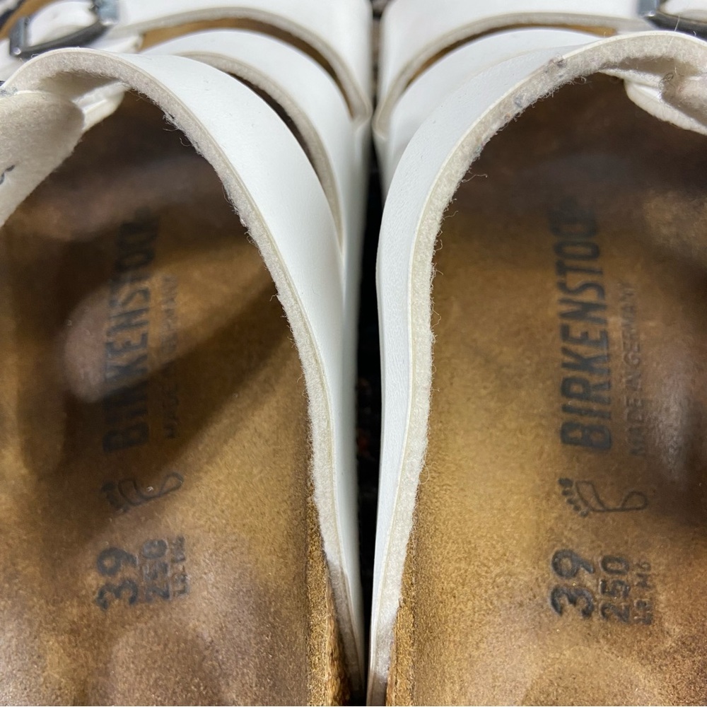Birkenstock Womens White Florida Birko-Flor Sandals Buckles Size 39/8 Leather - Picture 4 of 12